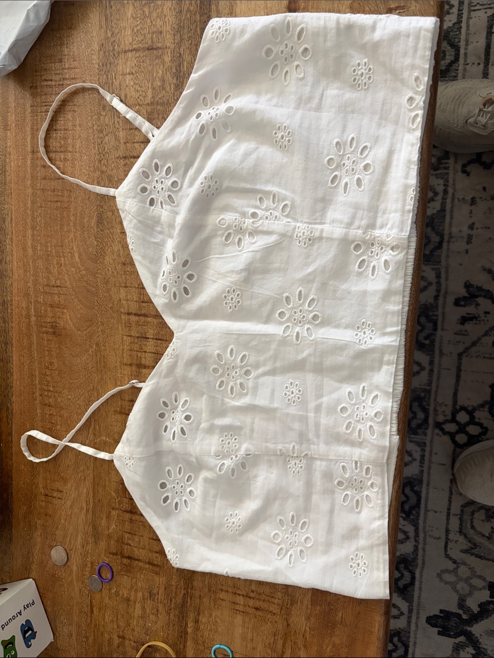 Universal Thread White Eyelet Crop Cami Top
